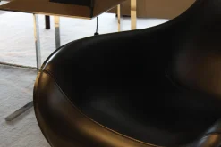 2-er Set Loungesessel Mart Leder Schwarz Matt und Beistelltisch Simplice