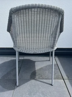 8er Set Outdoor Stuhl Breeze Stoff Wave Light Grey Grau Mit Kissen Stoff Natte Selected PP Light Grey Grau