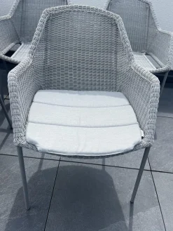 8er Set Outdoor Stuhl Breeze Stoff Wave Light Grey Grau Mit Kissen Stoff Natte Selected PP Light Grey Grau