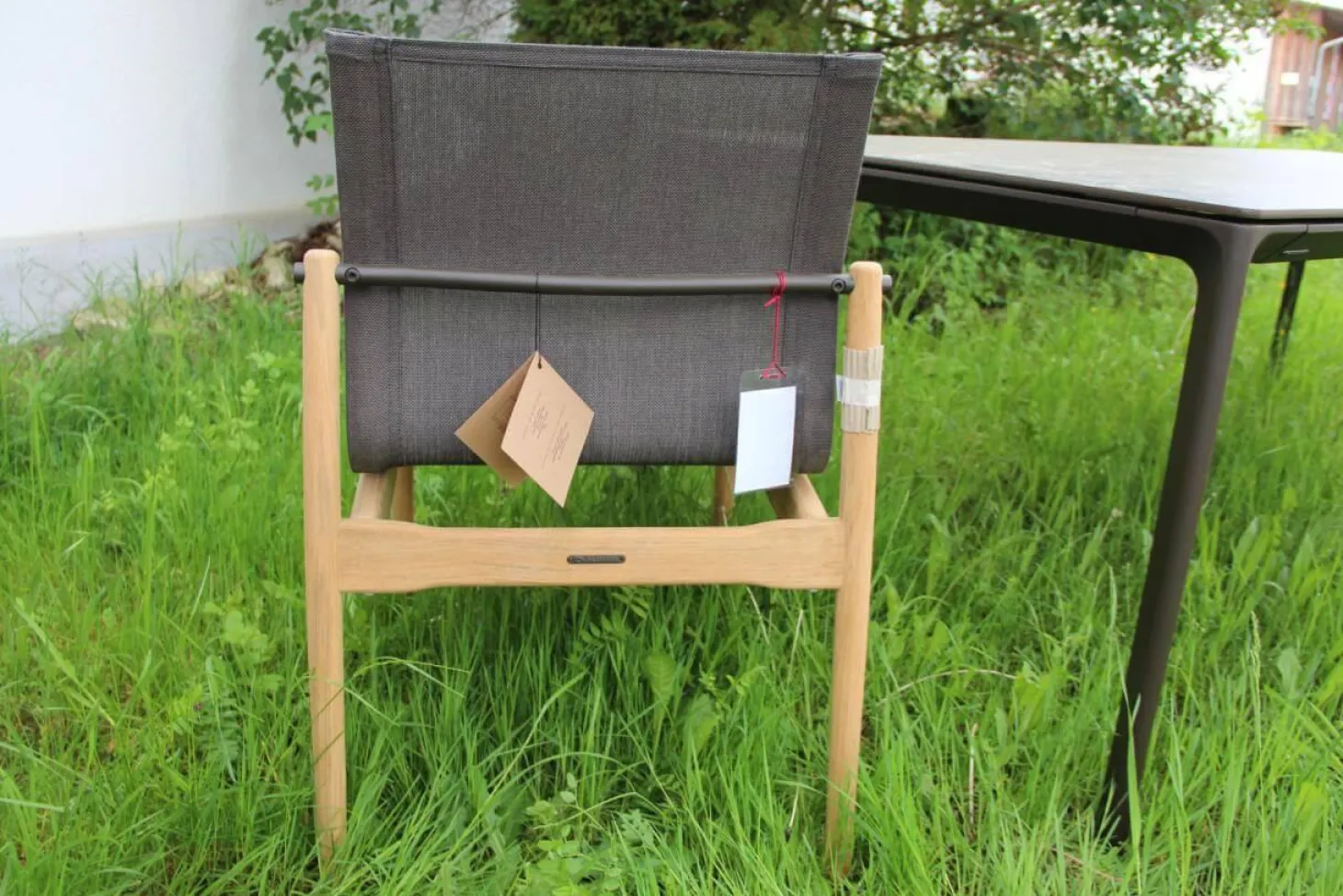 6er Set Outdoor Stuhl Sway Bespannung Java Sepia Natural Grau Rahmen Teakholz Mit Pulverbeschichtetem Aluminium Und Edelstahl Ohne Tisch