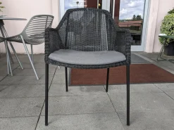 4er Set Outdoor-Sessel Breeze Cane -Line Faser Natte Grau Aluminium