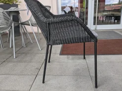 4er Set Outdoor-Sessel Breeze Cane -Line Faser Natte Grau Aluminium