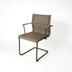 2-er Set Outdoorstühle Sway Bespannung Granite Sling Armlehnen Teak Gestell Meteor