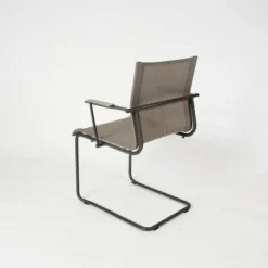 2-er Set Outdoorstühle Sway Bespannung Granite Sling Armlehnen Teak Gestell Meteor