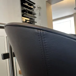 4er Set Schalenstuhl DAN 2042 Leder I 740013 Braun Gestell Dunkelbronze Eloxiert Mit PVC Gleitern