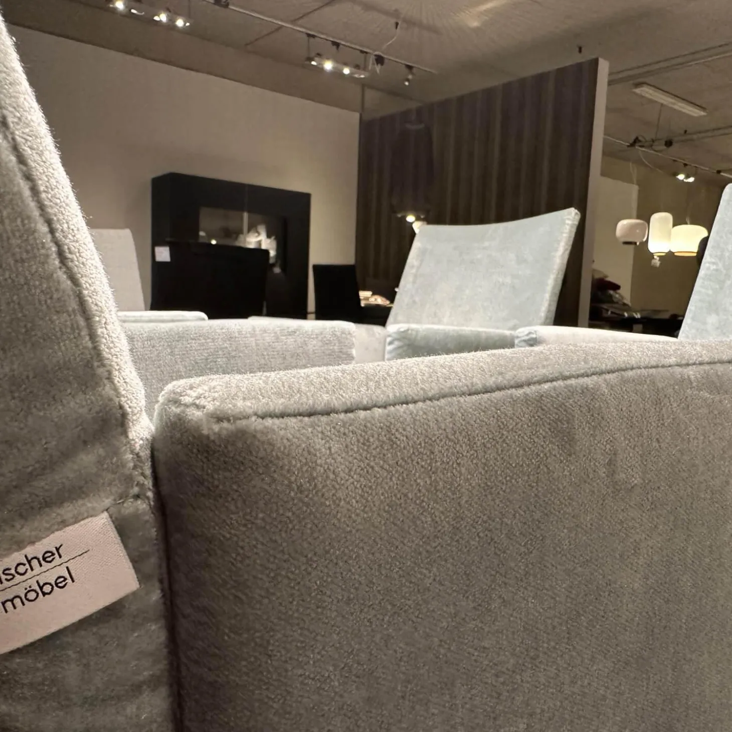 6er Set Sessel Kalos Stoff Velvet Lagoon Stoff Moss Agua Fuß Edelstahl Pulverbeschichtet Anthrazit Strukturlack Matt