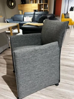 6er Set Sessel MR Picara 317 Stoff Yves Silver 12 Grau Und Stoff Mango Grey Grau 18746 Füße Rollen Schwarz