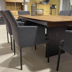 6er Set Sina 3 Bezug Stoff Forza Dark Grey 12305 Grau Metallgestell Schwarz Strukturgepulvert