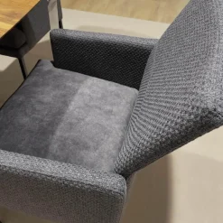 6er Set Sina 3 Bezug Stoff Forza Dark Grey 12305 Grau Metallgestell Schwarz Strukturgepulvert