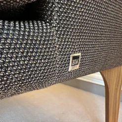 2er Set Sitzbank Polo Petit Stoff Dedar Highlight 03 Notte Grau Füße Naturbaum