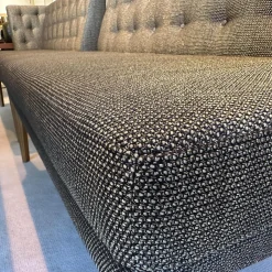 2er Set Sitzbank Polo Petit Stoff Dedar Highlight 03 Notte Grau Füße Naturbaum