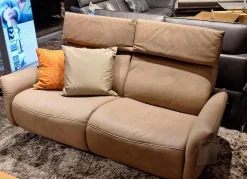2er Set Sofa 4151 Leder 27 Leonessa Desert Beige Metallkufe Anthrazit Mit Motorischer Wall Free Funktion Ohne Dekokissen