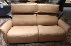 2er Set Sofa 4151 Leder 27 Leonessa Desert Beige Metallkufe Anthrazit Mit Motorischer Wall Free Funktion Ohne Dekokissen