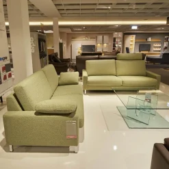 2er Set Sofa Classics 500 Bezug Stoff 2036.59 Monza Kufen Hochglanz Inklusive Kopfstütze Eckig Verstellbar