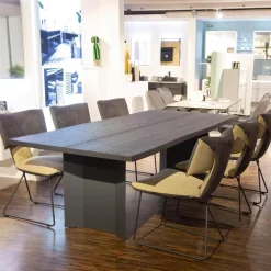 6er Set Stühle Ella Kilva Außen Microfaser 52M Anthrazit Innen Flachgewebe 50F Beige Gestell Metall Schwarz Ohne Tisch