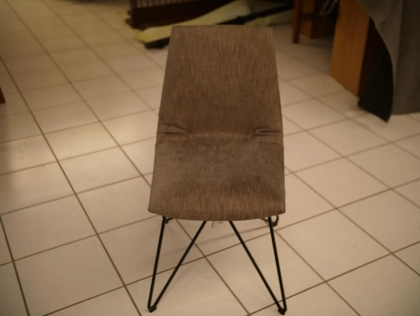 3er Set Stühle Lui Stoff Maple MA862 Grau Meliert Gestell Metall Schwarz Ohne Armlehne