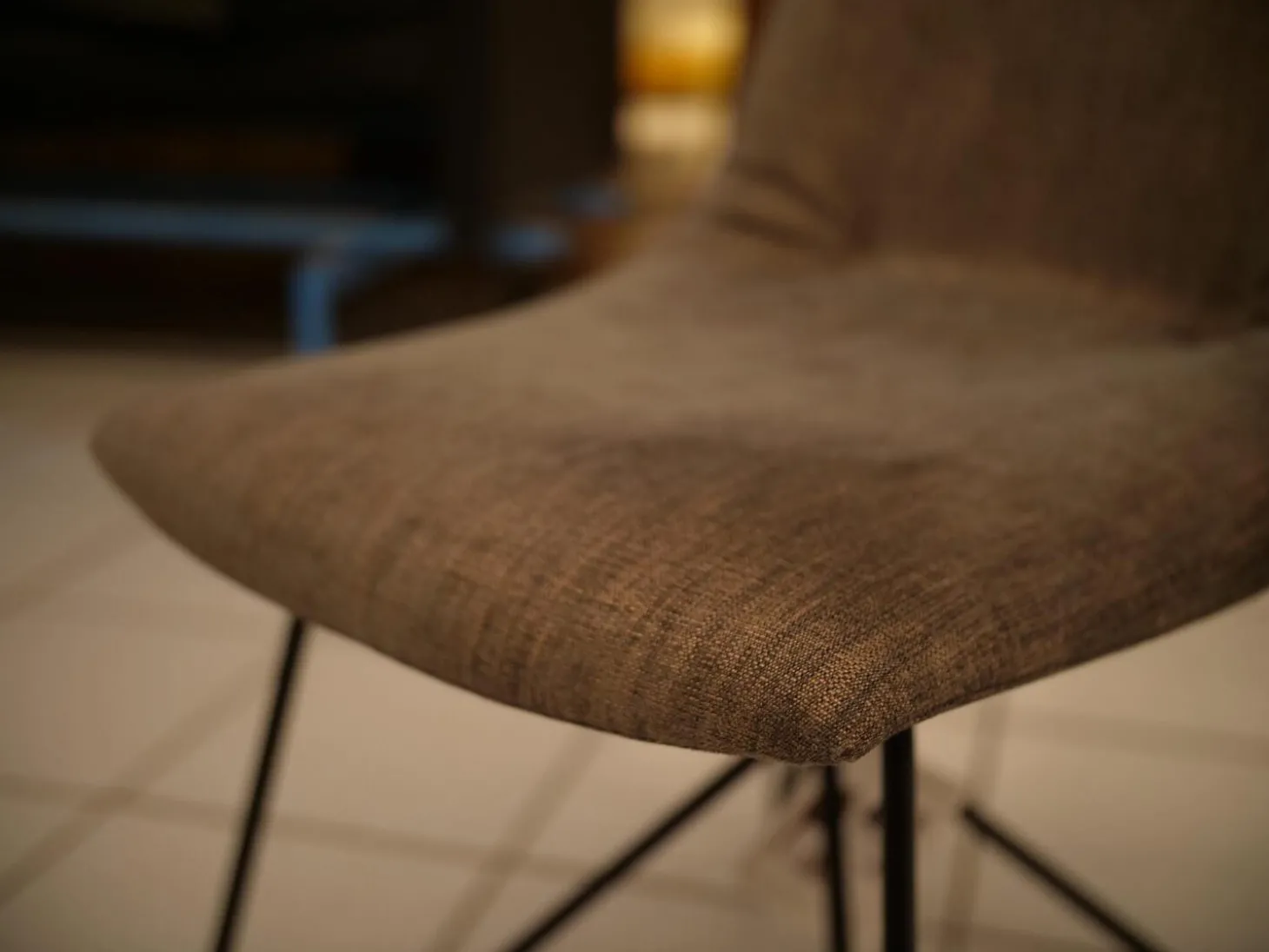 3er Set Stühle Lui Stoff Maple MA862 Grau Meliert Gestell Metall Schwarz Ohne Armlehne