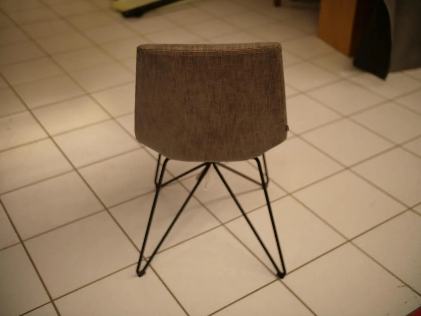 3er Set Stühle Lui Stoff Maple MA862 Grau Meliert Gestell Metall Schwarz Ohne Armlehne