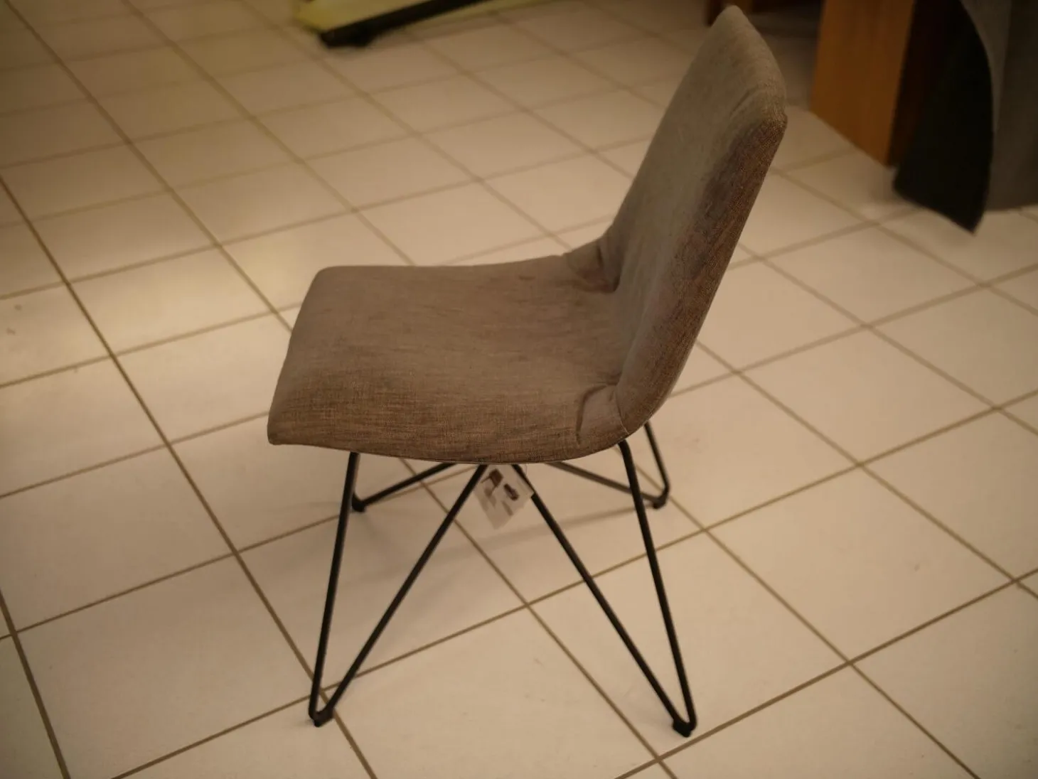 3er Set Stühle Lui Stoff Maple MA862 Grau Meliert Gestell Metall Schwarz Ohne Armlehne