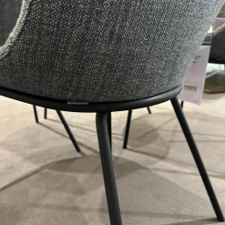 4er Set Stühle Sheru Stoff Togba Blue Bronze Grau Gestell Matt Schwarz Pulverbeschichtet