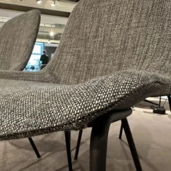 4er Set Stühle Sheru Stoff Togba Blue Bronze Grau Gestell Matt Schwarz Pulverbeschichtet