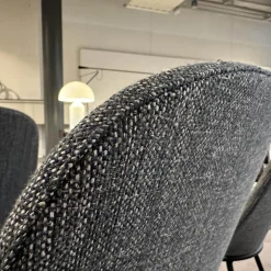 4er Set Stühle Sheru Stoff Togba Blue Bronze Grau Gestell Matt Schwarz Pulverbeschichtet