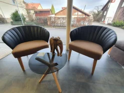 2er Set Stühle Solid LDS37 Linea Braun Gestell Holz Massiv