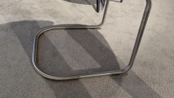 6er Set Stuhl 2902 17ZA Kim Innen Stoff Amsterdam Rosa Außen Leder Amsterdam Anthrazit Gestell Metall Edelstahloptik