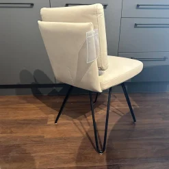 2er Set Stuhl Alva Sitz Lario Rock Grau Beige Gestell Schwarz