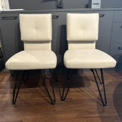 2er Set Stuhl Alva Sitz Lario Rock Grau Beige Gestell Schwarz