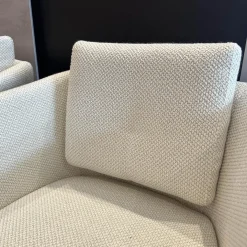 2er Set Stuhl Alva Stoff Amiri Offwhite Weiß Füße Schwarz Mit Armlehnen