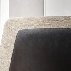 2-er Set Stuhl Alvo Stoff 8143 Taupe Schale Kunststoff Schwarz Drahtgestell Pulver Schwarz