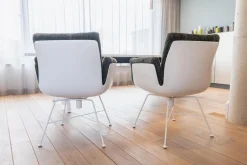 2er Set Stuhl Alvo Stoff 9042 Tannengrün Grün Gestell Schneeweiß Pulverbeschichtet