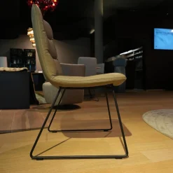 2er Set Stuhl Arva Light Leder Sauvage Schlammgrau 8103 Braun Grau Drahtkufengestell Struktur Schwarz M02