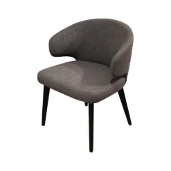 4er Set Stuhl Aston Stoff Nakano Grau Gestell Holz Mokka Braun Schwarz Lackiert