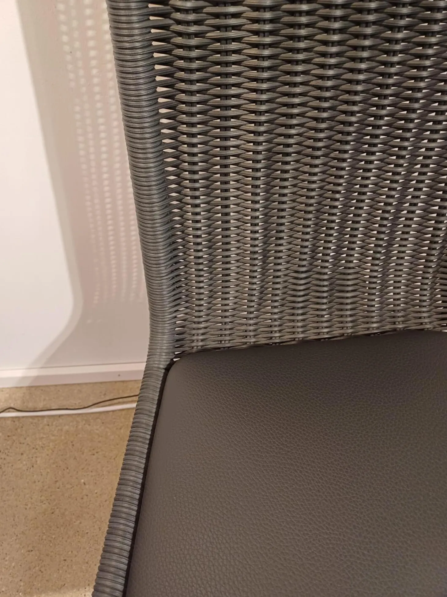 4er Set Stuhl B20i Bezug Leder 1 Anthrazit Geflecht Anthrazit Gestell Verchromt Mit Filzgleitern