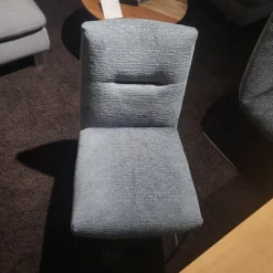 4er Set Stuhl Calgary Chenillestoff Hellblau Kufe Metall Anthrazit Pulverbeschichtet