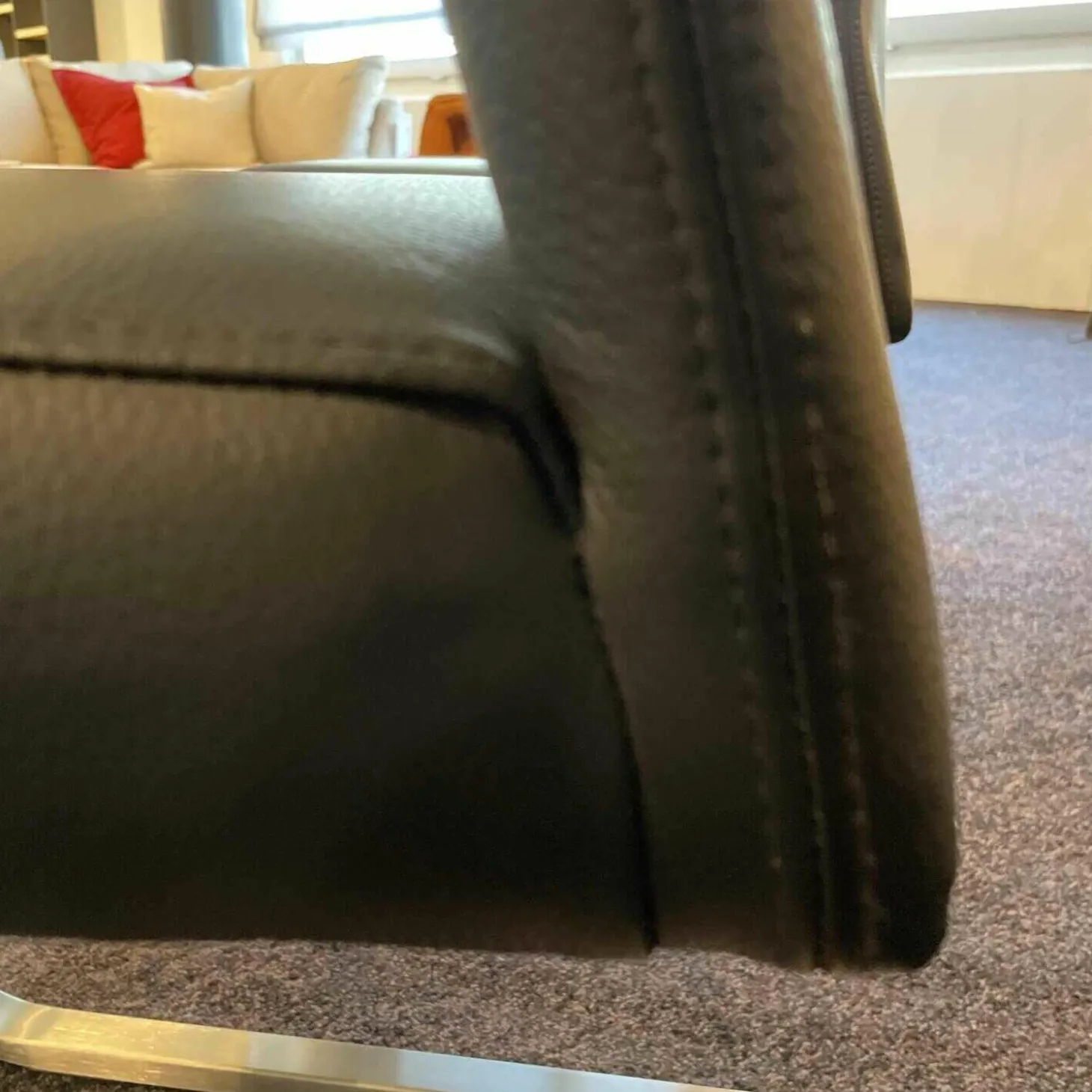 2er Set Stuhl Carla Leder Toledo Nero Schwarz Freischwinger