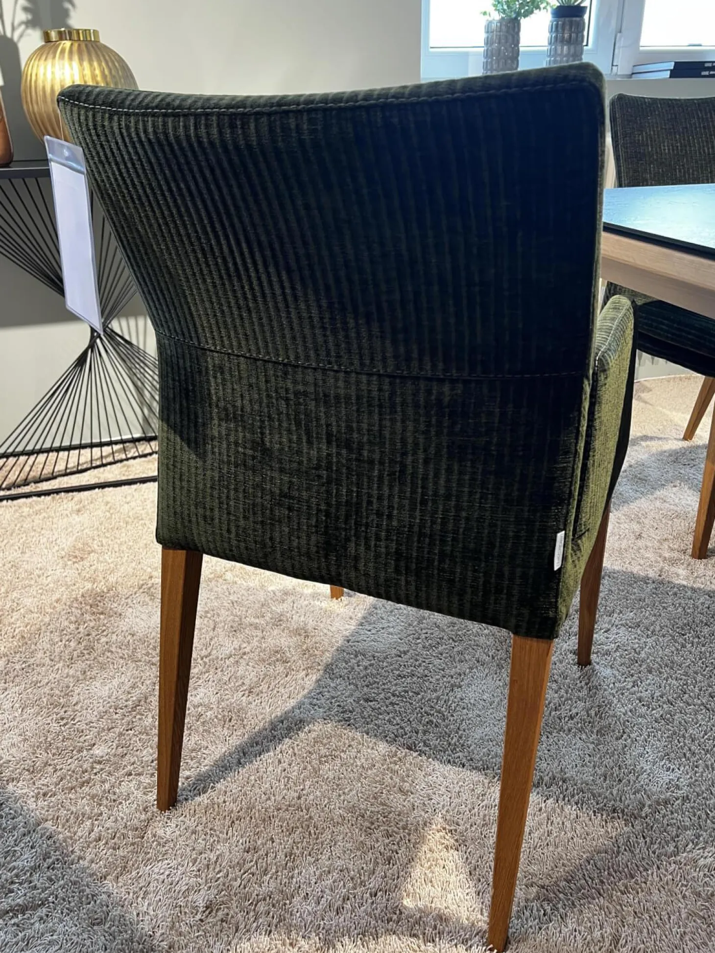 6er Set Stuhl Carry Stoff Chaves Forest Grün Gestell Eiche 32 Geölt