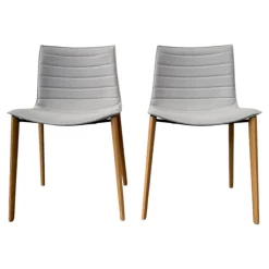 2er Set Stuhl Catifa 46 Stoff Kvadrat Steellcut Trio 105 Grau Gestell Eiche Natur L22