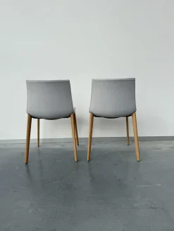 2er Set Stuhl Catifa 46 Stoff Kvadrat Steellcut Trio 105 Grau Gestell Eiche Natur L22