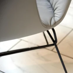 4er Set Stuhl Dexter 2057-I Leder II Elmosoft 11049 Grau Drahtgestell Schwarz