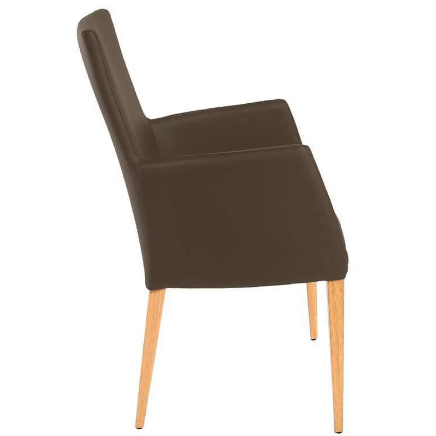 6er Set Stuhl Diverso Leder Toledo Bruin Braun Gestell Vierfuß Eiche Lackiert