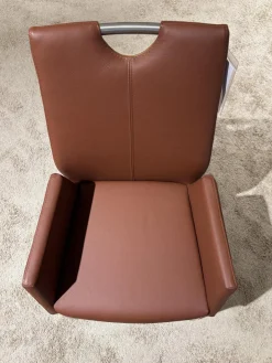 6er Set Stuhl Emma Leder Toledo II Terra Braun Gestell Edelstahl Quadratisch