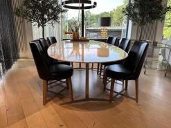 6er Set Stuhl Feel Good CM 48 Leder Pelle 41 Braun Gestell Canaletto Nussbaum