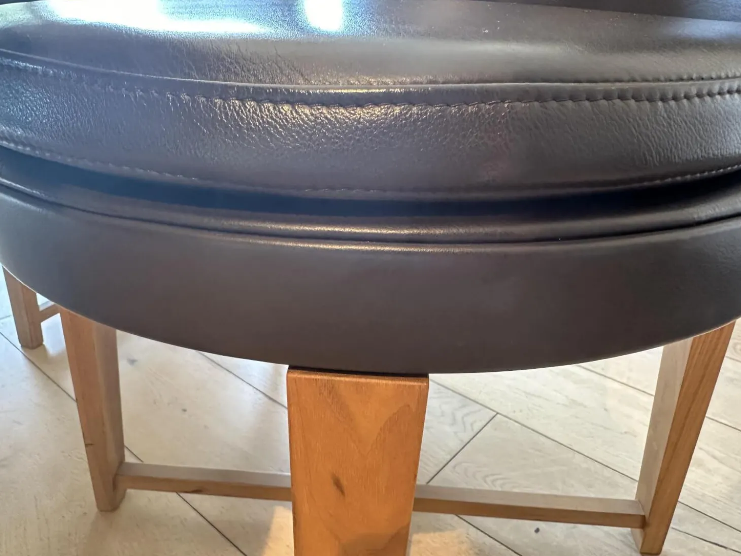 6er Set Stuhl Feel Good CM 48 Leder Pelle 41 Braun Gestell Canaletto Nussbaum