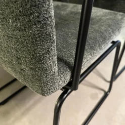 6er Set Stuhl Filon Stoff Cloud Hunter 156 Grün Kufengestell Metall Schwarz Tiefmatt Pulverbeschichtet Mit Schwingmechanik