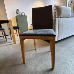 4er Set Stuhl Fira ll Anilinleder Novara Black Schwarz Gestell Eiche Natur Geölt