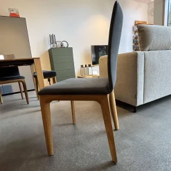 4er Set Stuhl Fira ll Anilinleder Novara Black Schwarz Gestell Eiche Natur Geölt