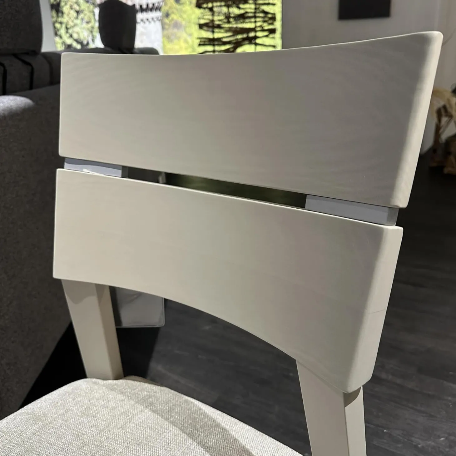 4er Set Stuhl 674G WM Casa 220 Stoff Lennon Silver Lining 12702 Grau Gestell Pinie Grau Soft Ohne Tisch